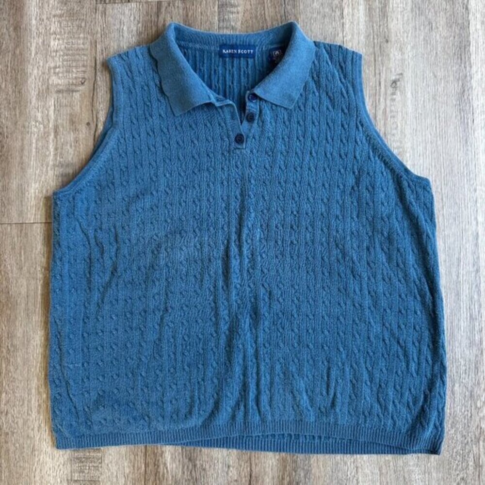 Vintage Blue Sweater Vest Made in Australia XL - Picture 1 of 4